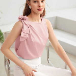Blusa Floral Rosa Bebê